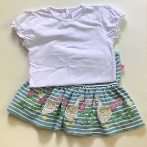 JoJo Maman Bebe Girls Outfit Top/ Skort